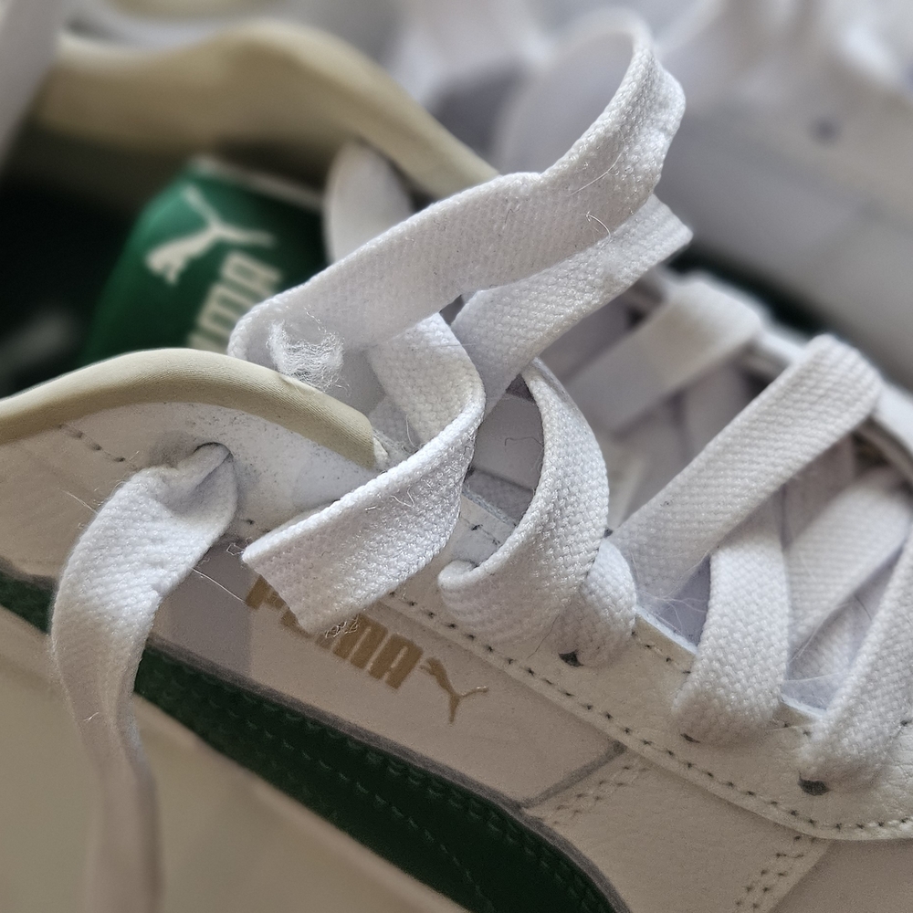 Puma White and Green Carina Sneakers - Picture 7 of 10